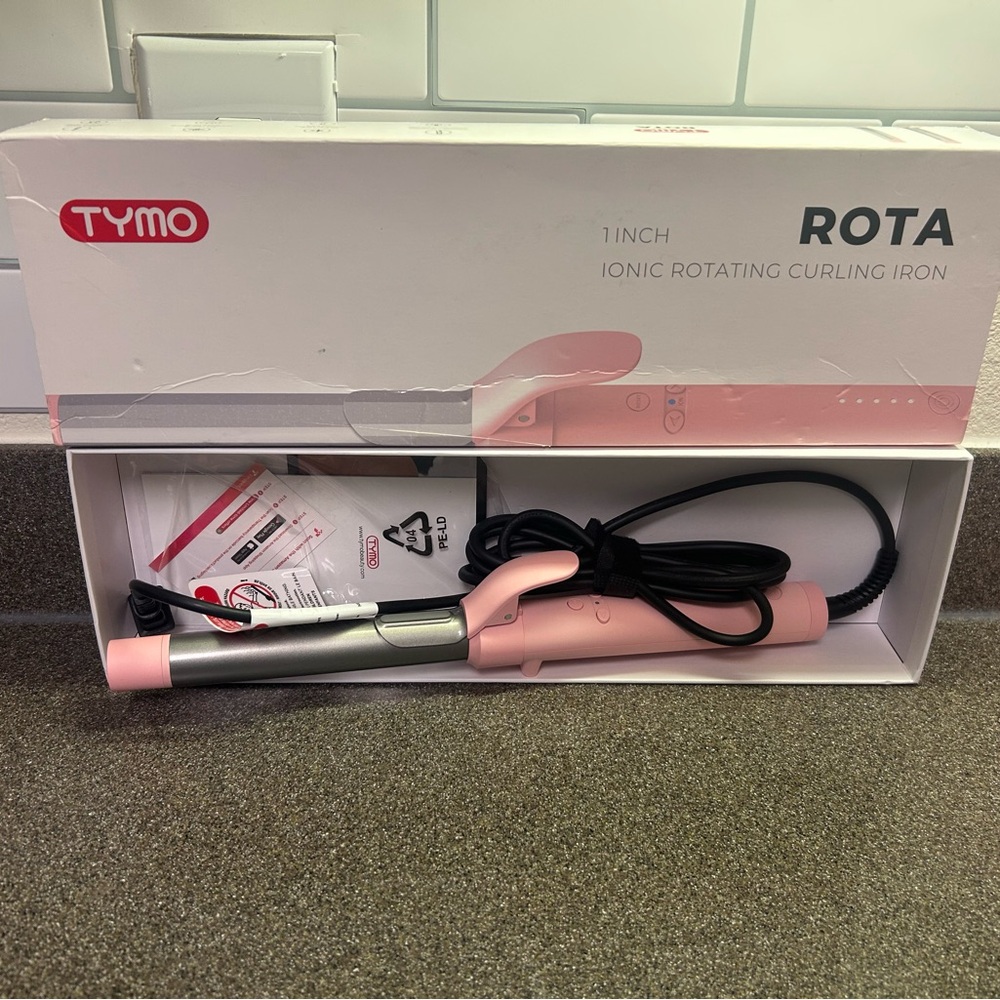 TYMO Rota 1-Inch Ionic Rotating Curling Iron - Pink
